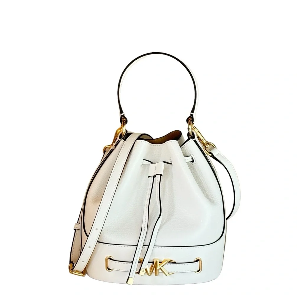 Michael Kors Reed Medium Bucket Shoulder Crossbody Bag White